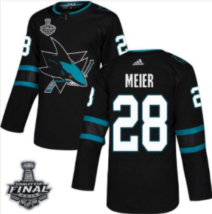 Sharks #28 Timo Meier Schwarz 2019 Stanley Cup Final Stitched